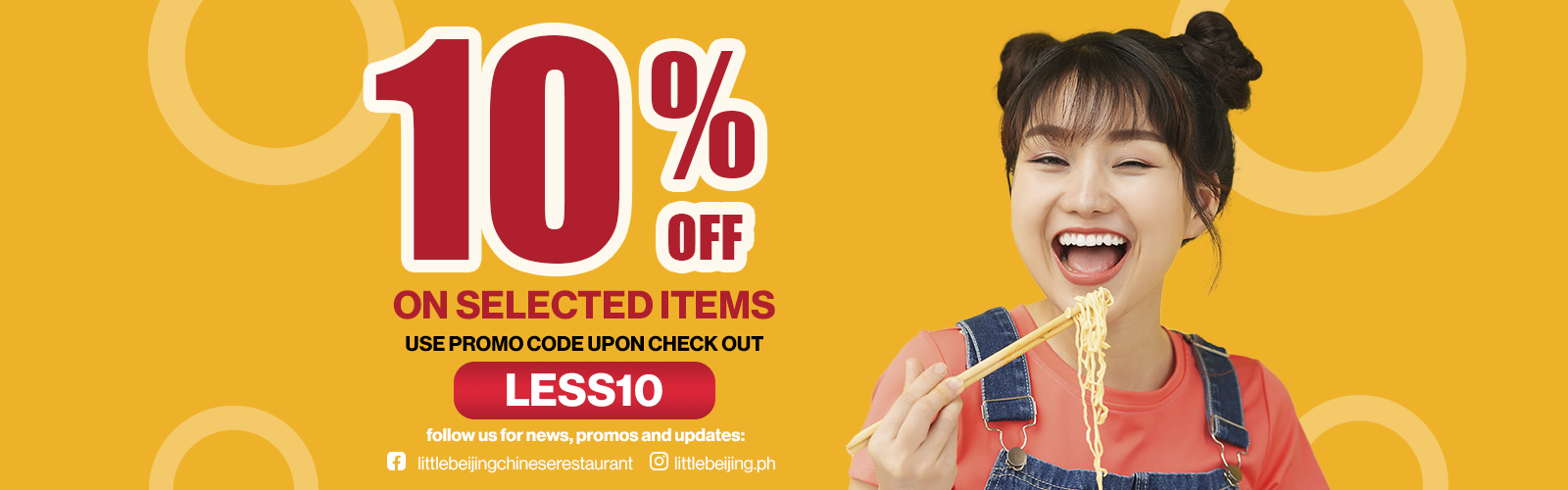 Little Beijing Chinese Restaurant discount – 10% off selected Chinese food items with code LESS10